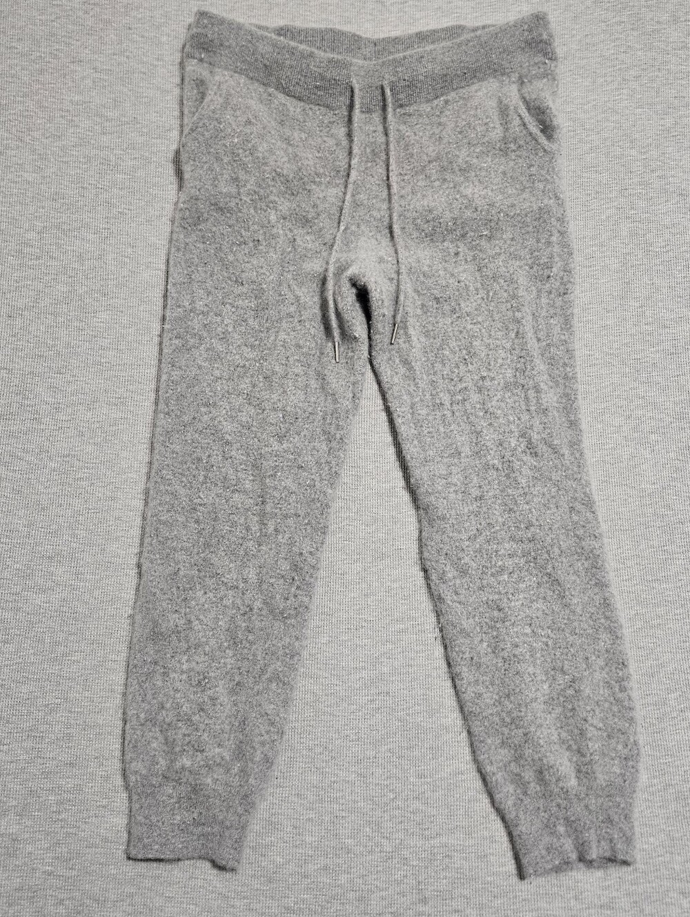 Quince Cashmere Sweatpants Women L Gray Knit Drawstring Jogger Pants Lounge Wear